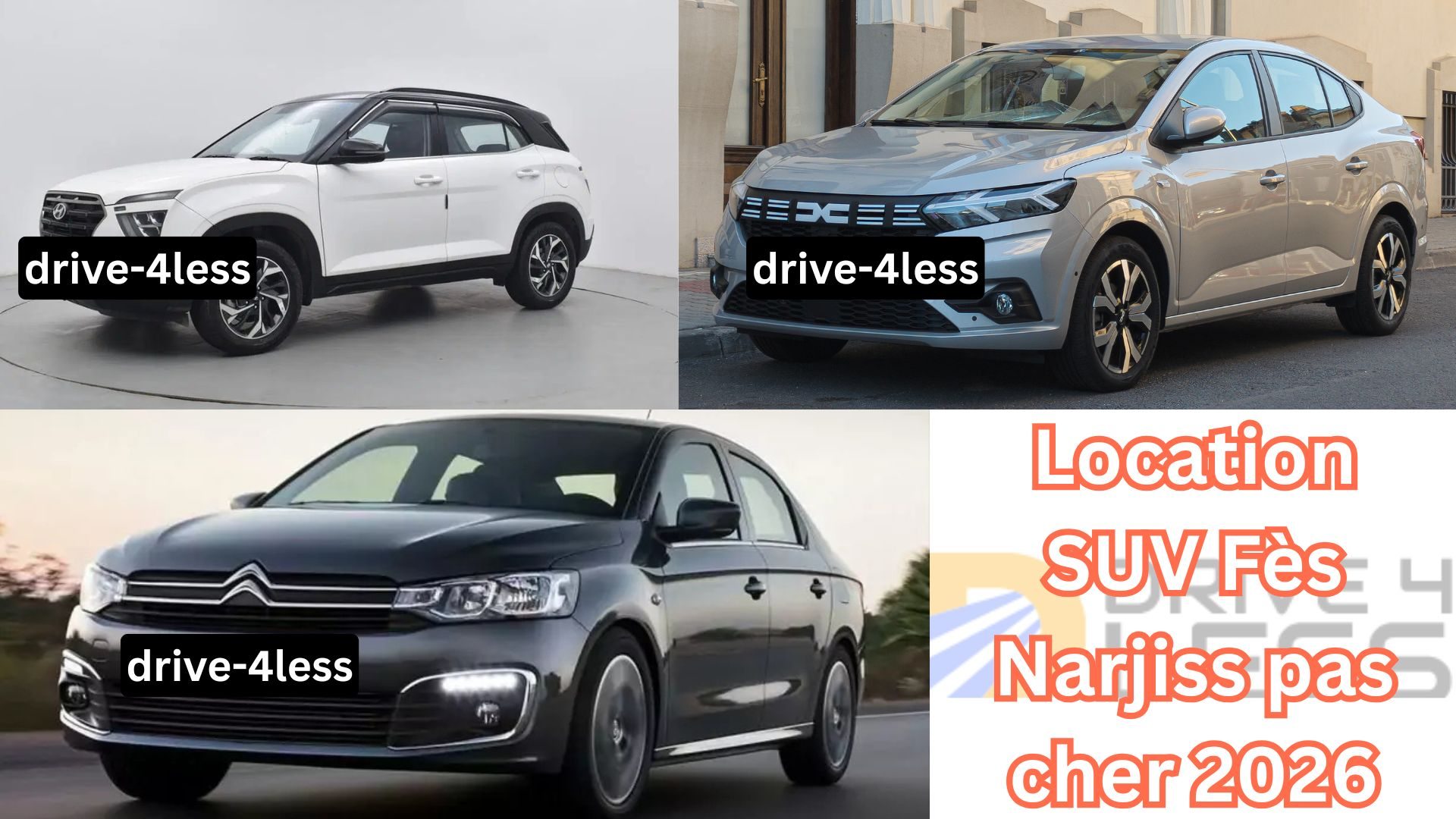 Location SUV Fès Narjiss pas cher 2026